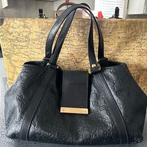 Gucci - Guccissima black leather tote